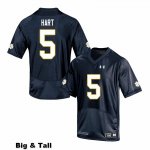 Notre Dame Fighting Irish Men's Cam Hart #5 Navy Under Armour Authentic Stitched Big & Tall College NCAA Football Jersey BMG3299TM